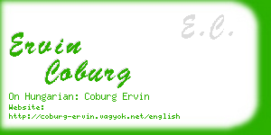 ervin coburg business card